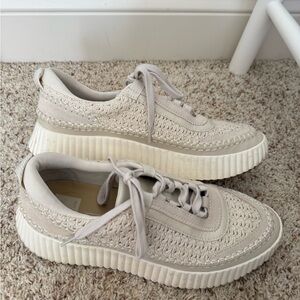 Dolce Vita Cream Woven Platform Sneakers